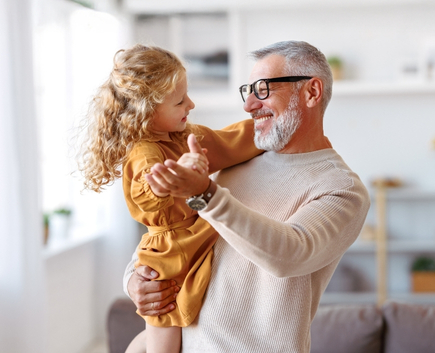 grandfather and grandaughter